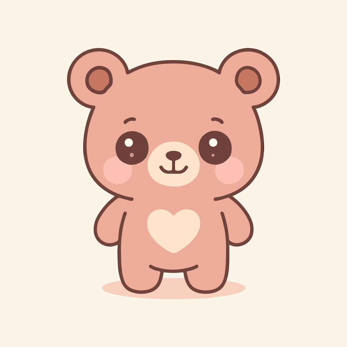 Colored cute drawing of a teddy bear