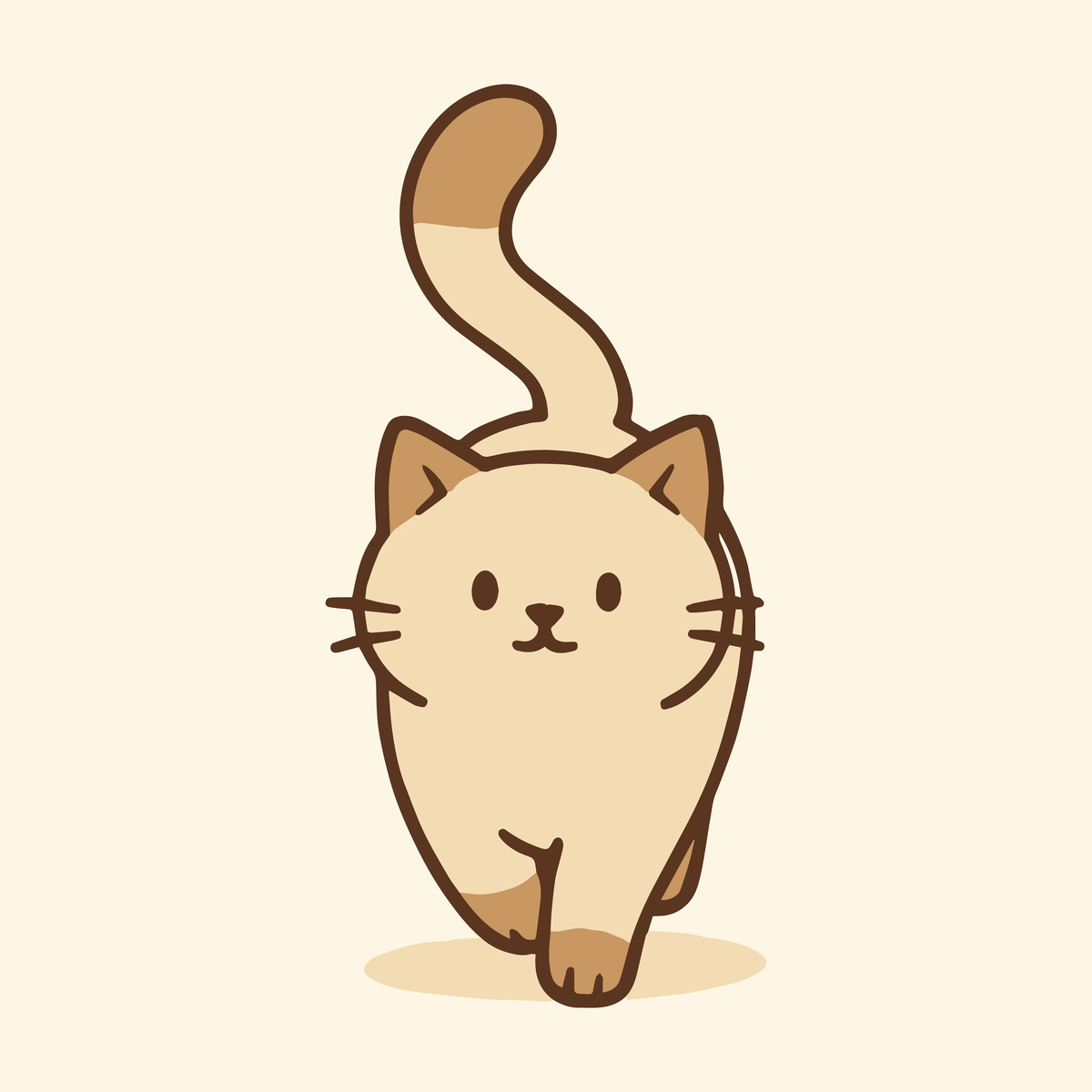 Colored cute drawing of a cat