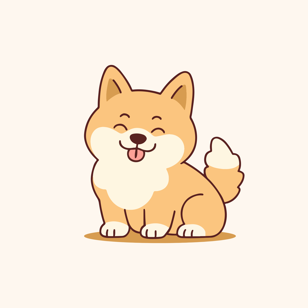 Colored cute drawing of a dog