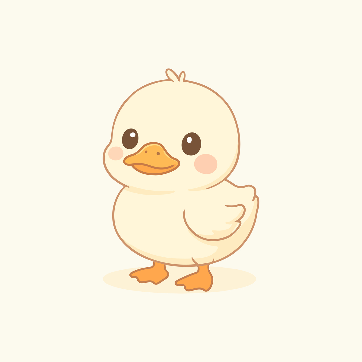 Colored cute drawing of a duck